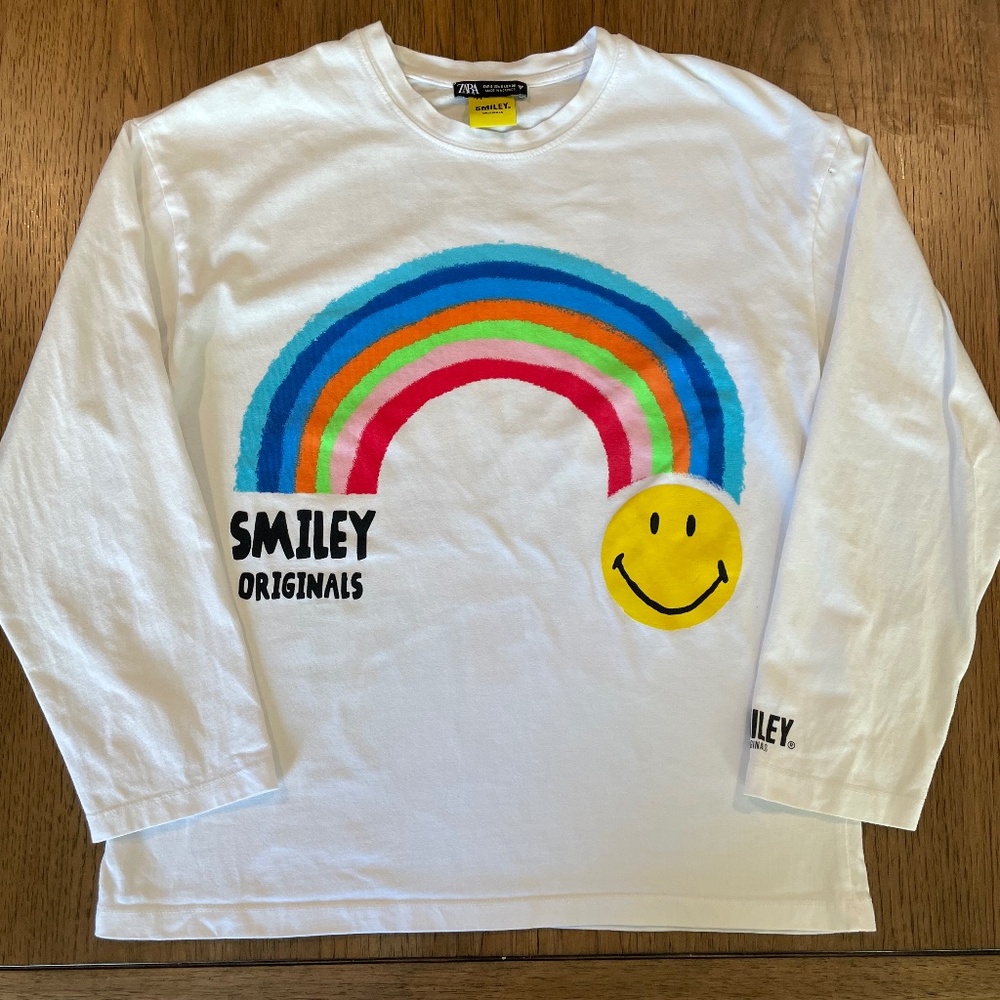 Zara Smiley Originals Women White Long Sleeve Shirt